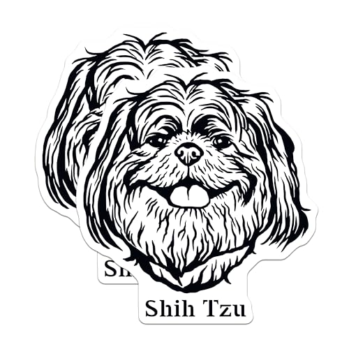 (2 Pack) Shih Tzu Dog Magnets - Cute Dog Magnets - Shih Tzu Art - Dog Lover Magnets - 5" On Longest Side - for Cars, Fridges, Toolboxes - Made in USA - MAG4029