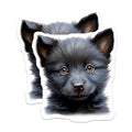 (2 Pack) Adorable Black Puppy Magnets - Fluffy Dog Lover Decor - Cute Animal Pet Parent Accessory - 5 Inches On Longest Side - Thick Durable Magnet - Made in USA - MAG26780