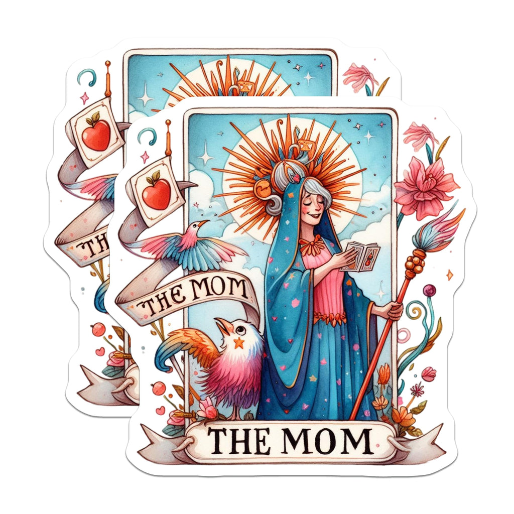 (2 Pack) Mom Tarot Card Magnets - Divine Mother Art - Whimsical Maternal Decor - 5 Inches On Longest Side - Thick Durable Magnet - Made in USA - MAG23039