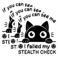 (3 Pack) Stealth Check Decals - Dungeons and Dragons - Funny Cat Laptop Decal - 3 Inches On Longest Side - Easy Peel & Apply - Made in USA - 3MCS4429