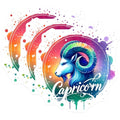 (3 Pack) Capricorn Zodiac Decals - Astrology Sign - Laptop Decal- 3 Inches On Longest Side - Easy Peel & Apply - Made in USA - 3MCS5703