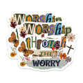 (2 Pack) Worship Through Worry Scripture Magnets - Christian Faith Inspirational Decor - Spiritual Encouragement Fridge Art - 5 Inches On Longest Side - Thick Durable Magnet - Made in USA - MAG19495