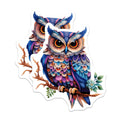 (2 Pack) Bohemian Owl Magnets - Colorful Folk Art Bird - Whimsical Nature Decor - 5 Inches On Longest Side - Thick Durable Magnet - Made in USA - MAG39718