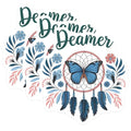 (3 Pack) Dreamer Butterfly Decals - Boho Style Decal - Dream Catcher Decal- 3 Inches On Longest Side - Easy Peel & Apply - Made in USA - 3MCS5194