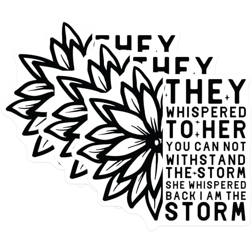 (3 Pack) Sunflower Decals - I Am The Storm Sticker - Laptop Decals - 3 Inches On Longest Side - Easy Peel & Apply - Made in USA - 3MCS1870