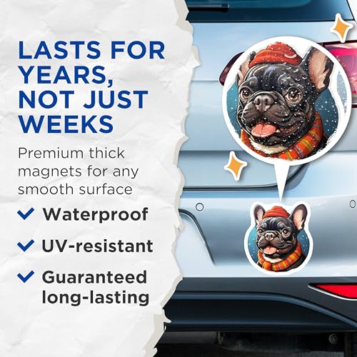 (2 Pack) French Bulldog Magnets - Dog Lover - Cute Pet Magnets - 5" On Longest Side - for Cars, Fridges, Toolboxes - Made in USA - MAG3942