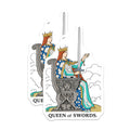 (2 Pack) Queen of Swords Tarot Card Stickers - Mystical Divination Art - Esoteric Oracle Decor - 5" On Longest Side - Sticks to Smooth Flat Surfaces - Made in USA - BMCS20844