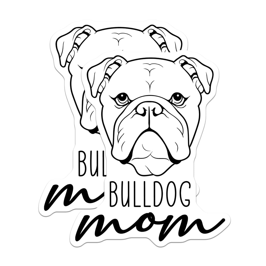 (2 Pack) Bulldog Mom Magnets - English Bulldog Decor - Pet Parent Refrigerator Accessory - 5 Inches On Longest Side - Thick Durable Magnet - Made in USA - MAG27028