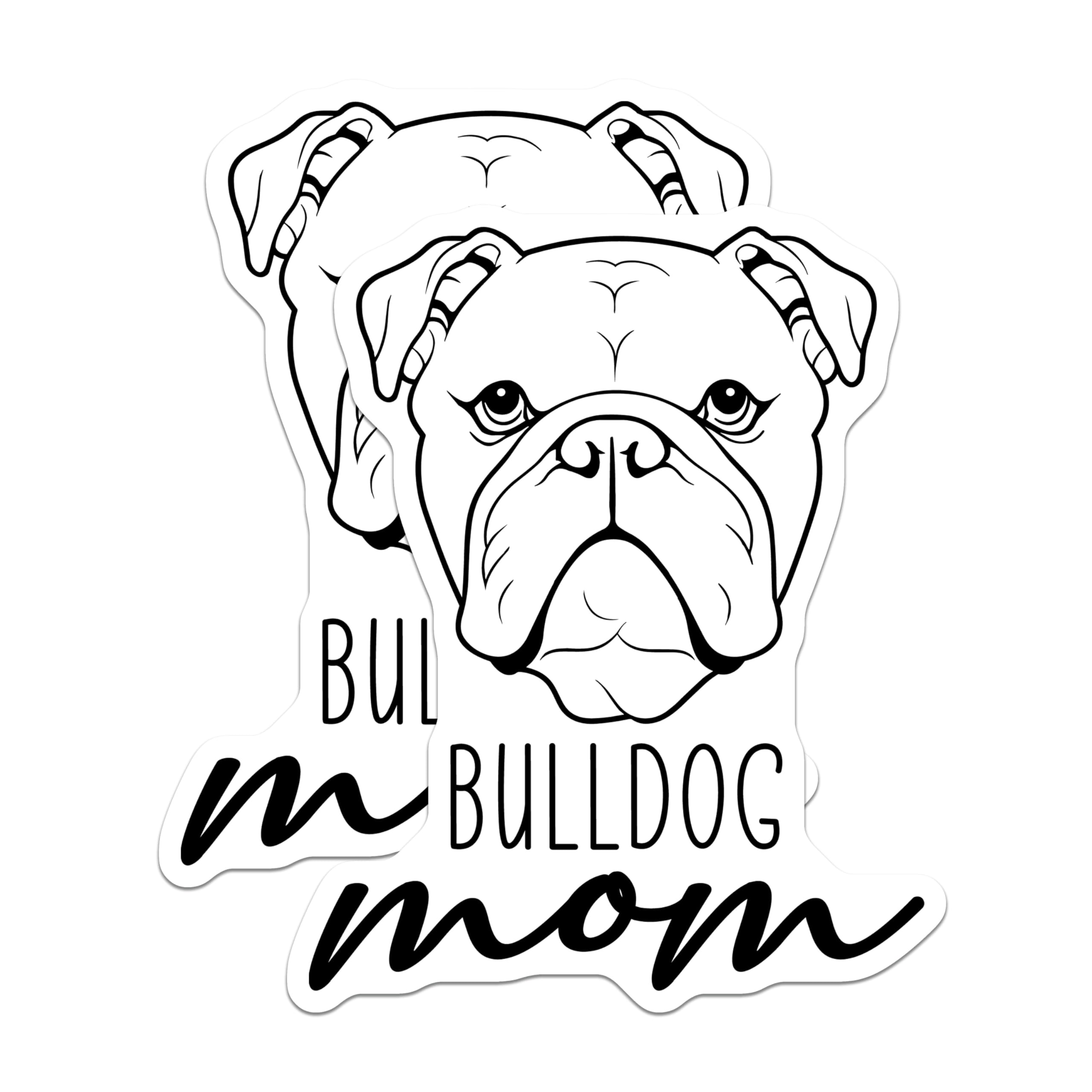 (2 Pack) Bulldog Mom Magnets - English Bulldog Decor - Pet Parent Refrigerator Accessory - 5 Inches On Longest Side - Thick Durable Magnet - Made in USA - MAG27028