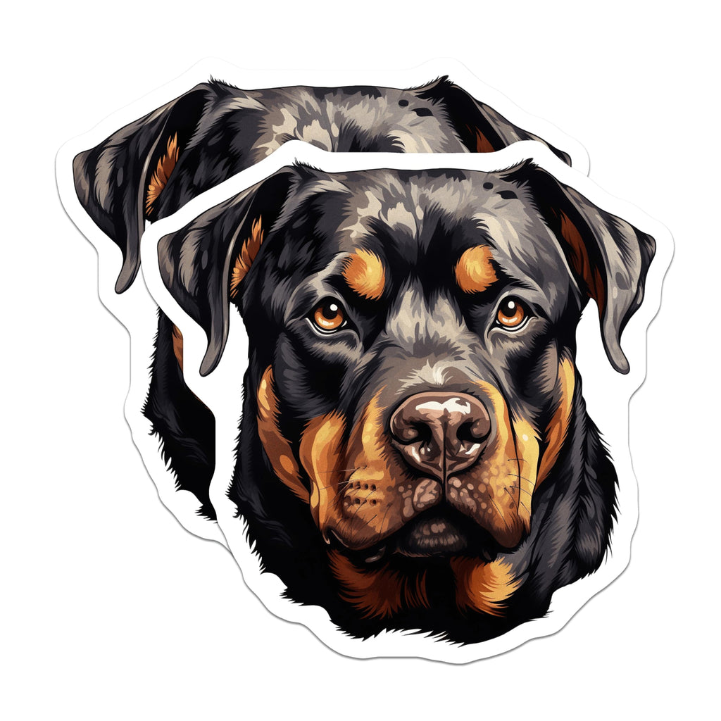 (2 Pack) Rottweiler Magnets - Dog Lover Refrigerator Decor - Rottie Canine Art - 5 Inches On Longest Side - Thick Durable Magnet - Made in USA - MAG27519