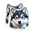(2 Pack) Husky Dog Magnets - Siberian Husky Decor - Malamute Pet Lover Accessory - 5 Inches On Longest Side - Thick Durable Magnet - Made in USA - MAG26905