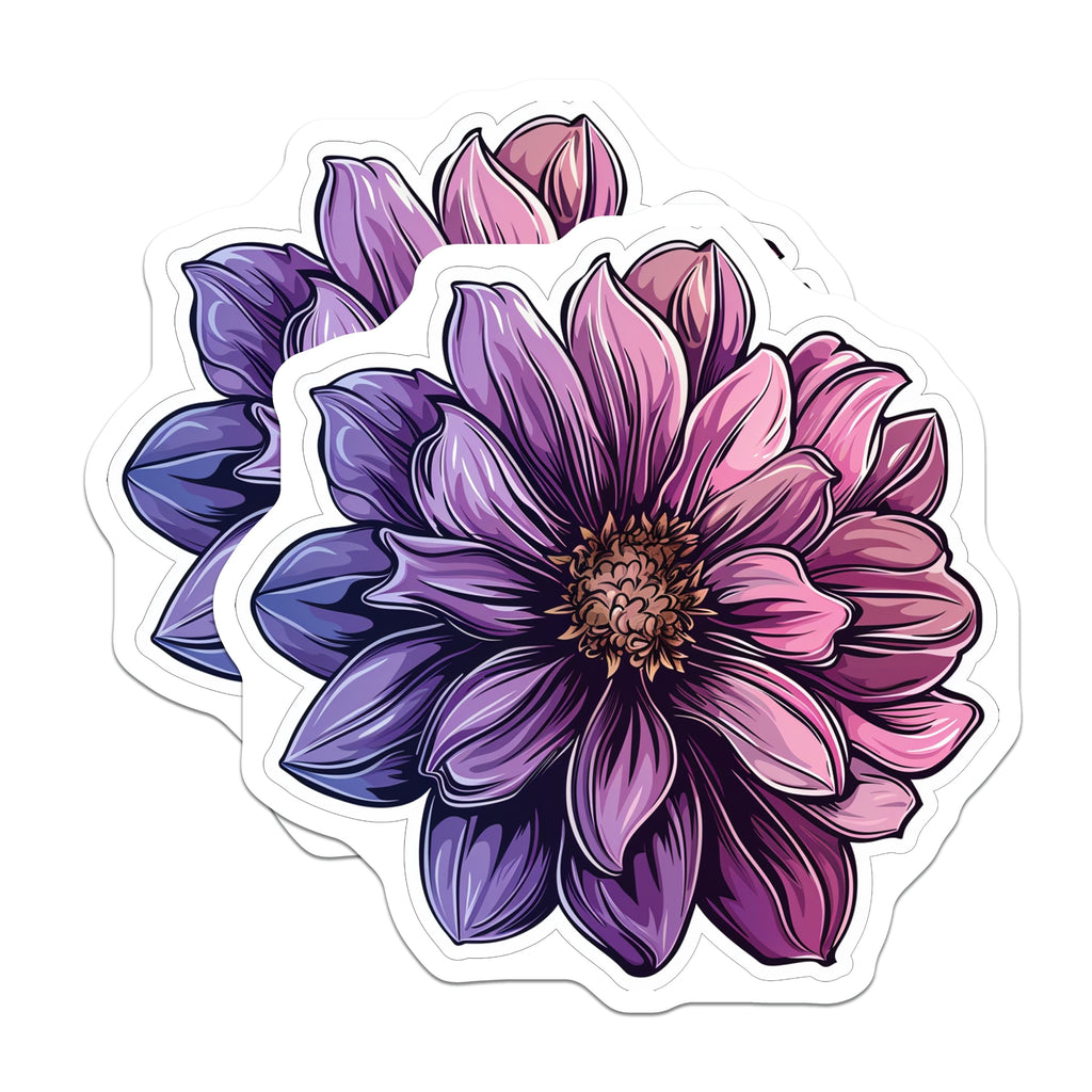 (2 Pack) Purple Flower Magnets - Vibrant Botanical Decor - Aesthetic Fridge Locker Magnets for Women - 5 Inches On Longest Side - Thick Durable Magnet - Made in USA - MAG37267