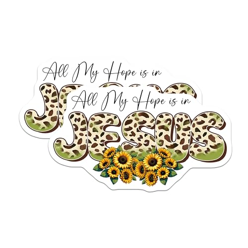 (2 Pack) All My Hope is in Jesus Magnets - Christian Faith Magnets - Inspirational Religious Magnets - 5" On Longest Side - for Cars, Refrigerators, Toolboxes, Lockers - Made in USA BMCS3114