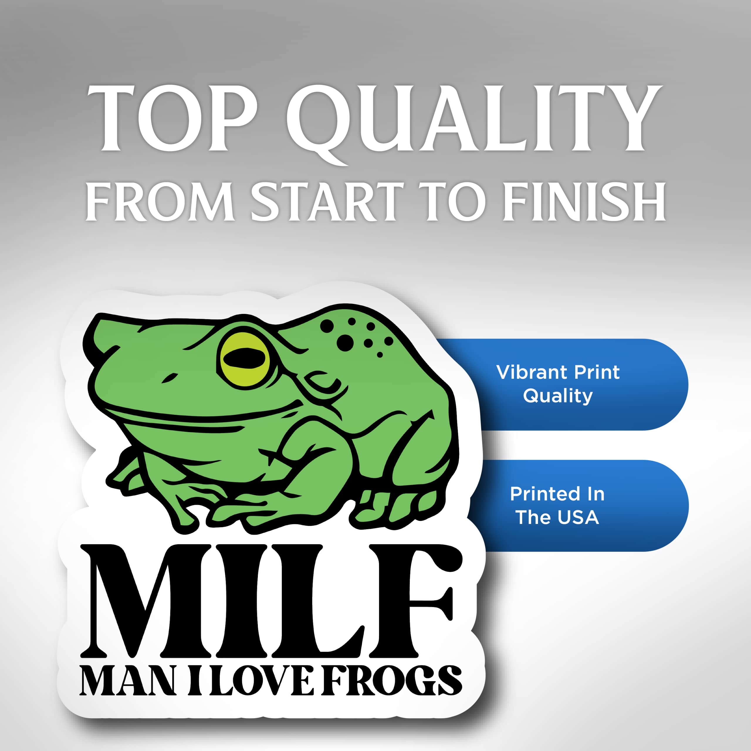 (3 Pack) Man I Love Frogs - Funny Frog Lover Bumper Sticker - 4x4 inch Vinyl Sticker - Printed in USA
