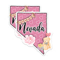 (2 Pack) Nevada Valentine Magnets - Sweet Love State Decor - Teddy Bear Hearts Art - Romantic Pink Nevada Souvenir - 5 Inches On Longest Side - Thick Durable Magnet - Made in USA - MAG20732