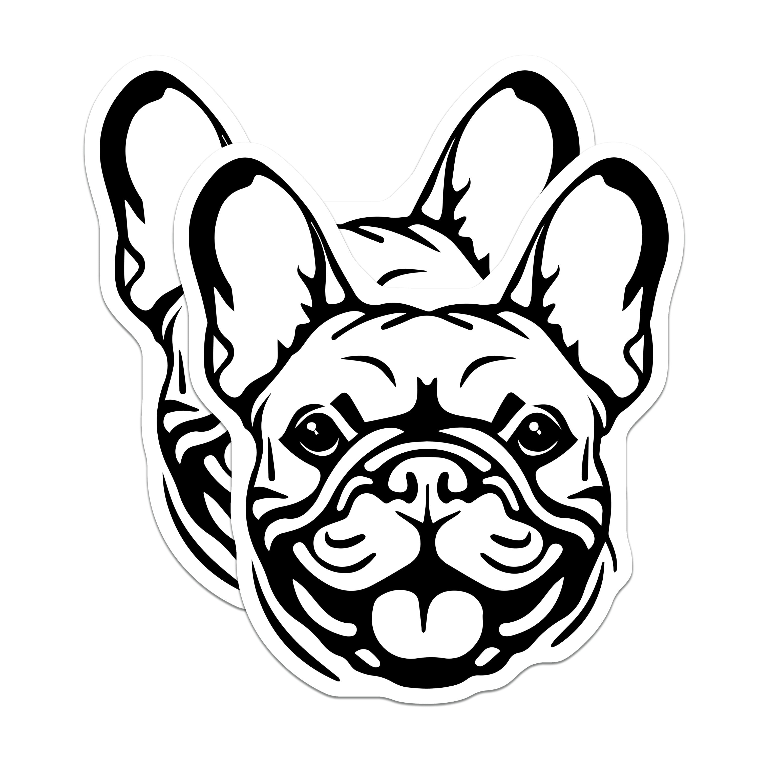 (2 Pack) French Bulldog Magnets - Frenchie Dog Decor - Pet Owner Refrigerator Art - 5 Inches On Longest Side - Thick Durable Magnet - Made in USA - MAG37233