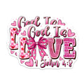 (2 Pack) God is Love Magnets - Christian Scripture Art - 1 John 4 8 Religious Verse Decor Pink Hearts Bow - 5 Inches On Longest Side - Thick Durable Magnet - Made in USA - MAG24939