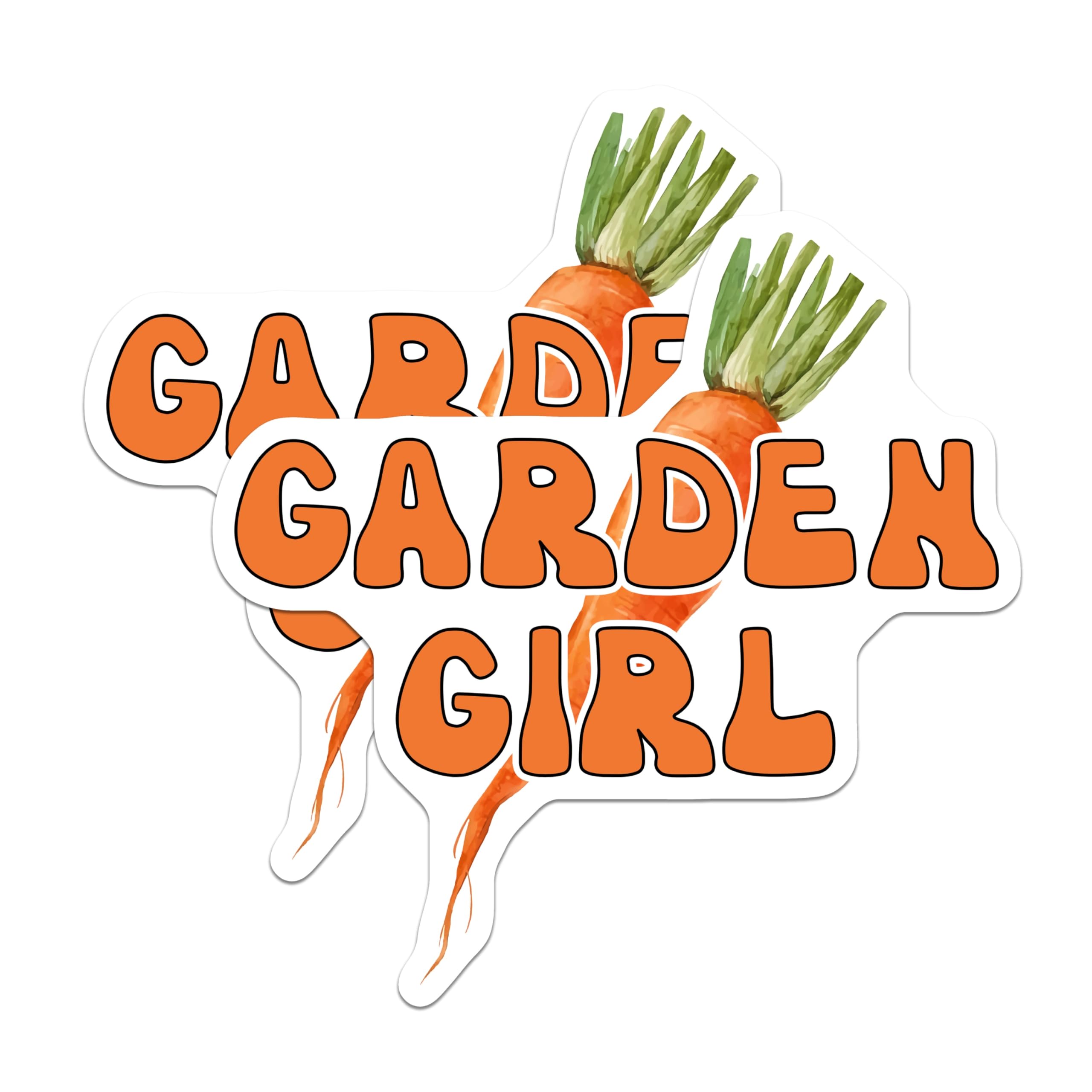 (2 Pack) Garden Girl Magnets - Carrot Lover Present - Gardener Accessory - 5" On Longest Side - Premium Magnet - for Cars, Refrigerators, Toolboxes, Lockers - Made in USA - MAG18179