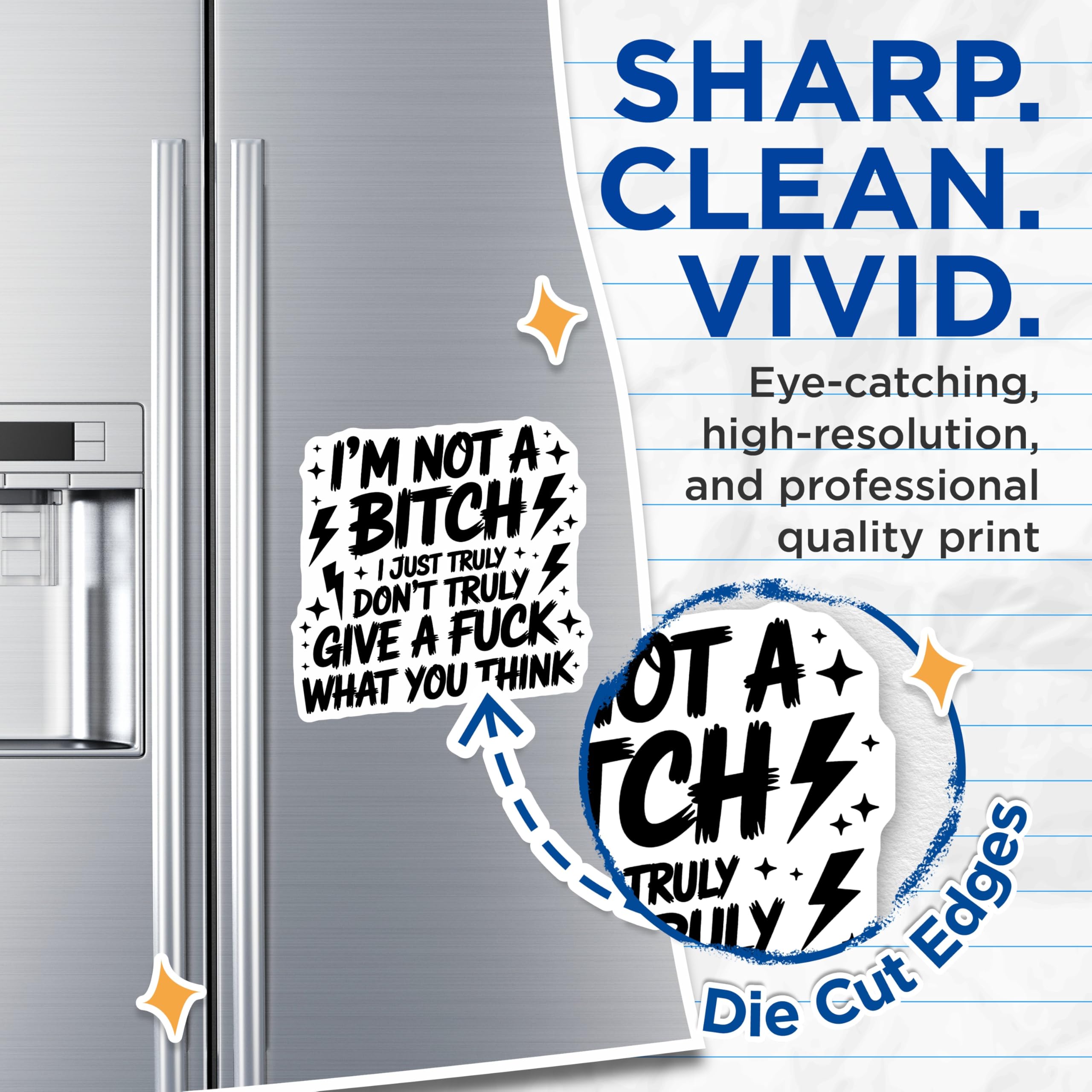 (2 Pack) Sarcastic Quote Magnets - Rude Phrase - Statement Magnets - 5" On Longest Side - Premium Magnet - for Cars, Refrigerators, Toolboxes, Lockers - Made in USA - MAG14114