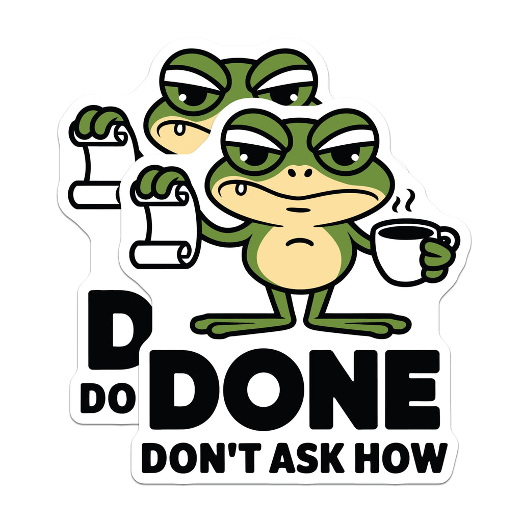 (2 Pack) Done Frog Magnets - Funny Office Decor - Sarcastic Refrigerator Magnets - 5" On Longest Side - Premium Magnet - for Cars, Refrigerators, Toolboxes, Lockers - Made in USA - MAG16577