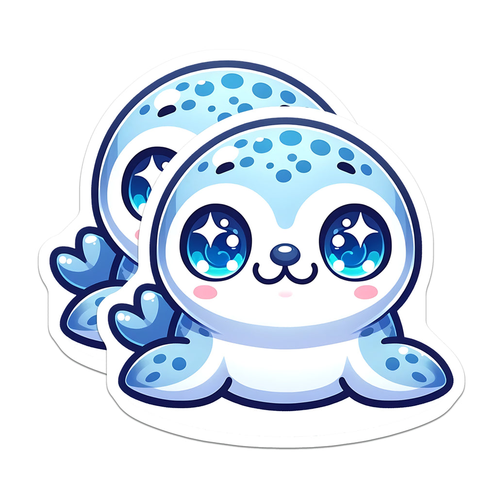 (2 Pack) Kawaii Seal Magnets - Cute Animal Decor - Refrigerator Locker Decor - 5 Inches On Longest Side - Thick Durable Magnet - Made in USA - MAG39932