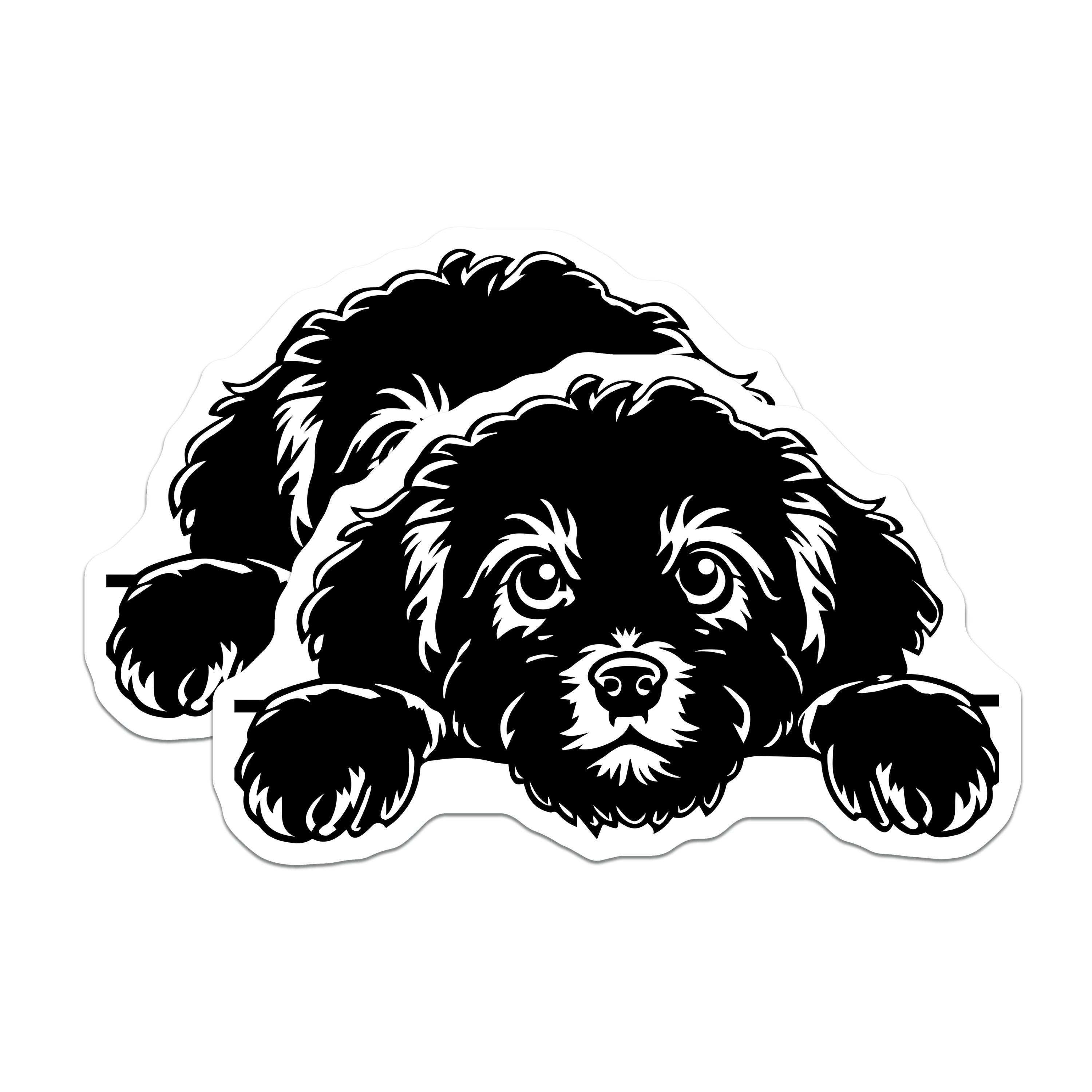 (2 Pack) Peeking Doodle Magnets - Dog Lover Accessory - Puppy Refrigerator Decor - Pet Owner Item - 5 Inches On Longest Side - Thick Durable Magnet - Made in USA - MAG38625