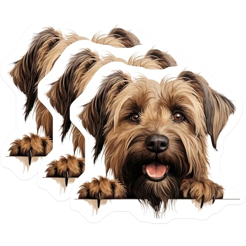 (3 Pack) Border Terrier Decals - Dog Breed Stickers - Laptop Decal - 3 Inches On Longest Side - Easy Peel & Apply - Made in USA - 3MCS8651
