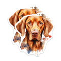 (2 Pack) Vizsla Dog Magnets - Watercolor Vizsla Art - Pet Lover Fridge Decor - Dog Mom Kennel Accent - 5 Inches On Longest Side - Thick Durable Magnet - Made in USA - MAG27979