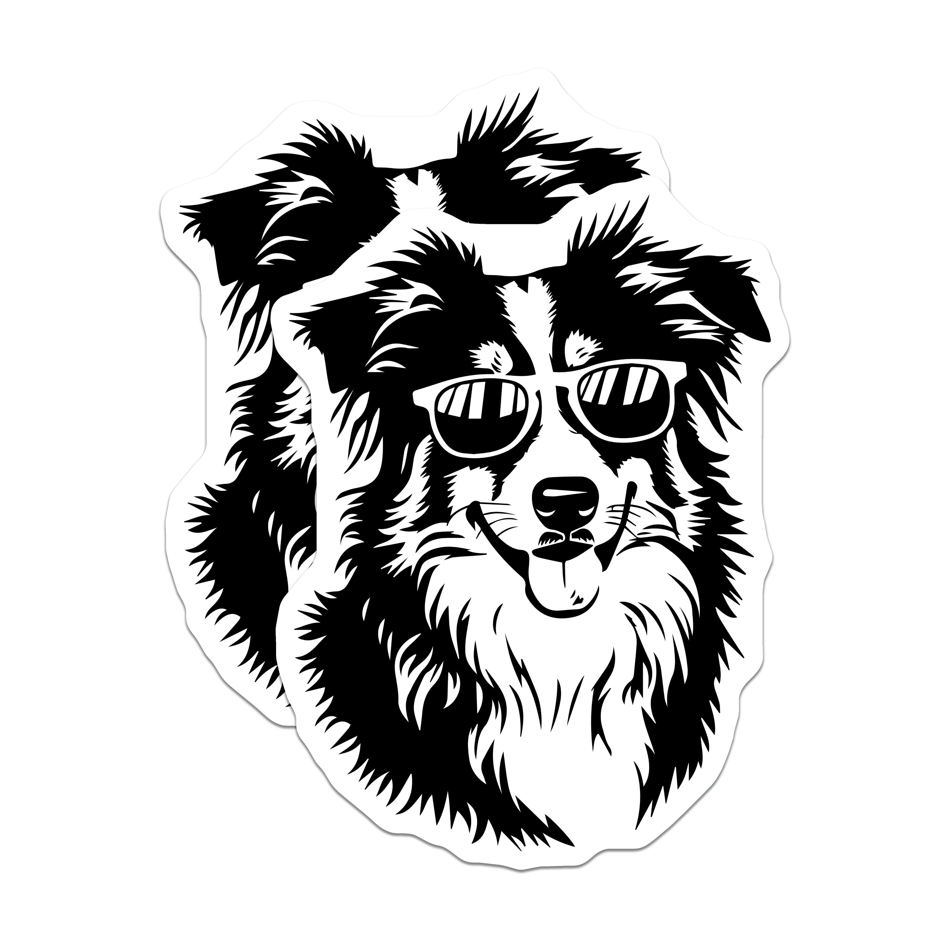 (2 Pack) Cool Dog Magnets - Sunglasses Aussie Fridge Decor - Dog Mom Pet Parent Refrigerator Accent - 5 Inches On Longest Side - Thick Durable Magnet - Made in USA - MAG36271