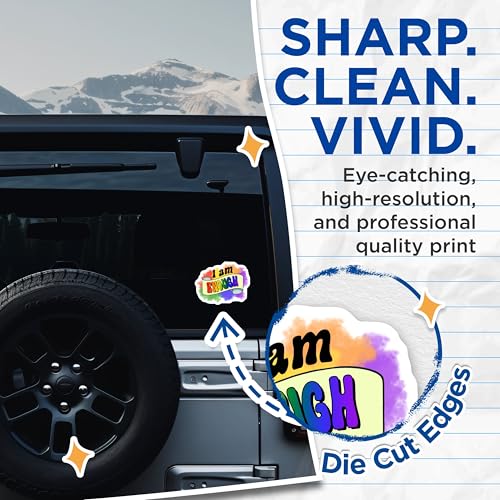 (2 Pack) Motivational Quote Stickers - Inspirational Decal - Positive Affirmation - 5" On Longest Side - Sticks to Smooth Flat Surfaces - Made in USA - BMCS8291