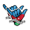 (2 Pack) Azerbaijan Hand Sign Magnets - Shaka Hand - Azerbaijan Flag Decor - 5" On Longest Side - Premium Magnet - for Cars, Refrigerators, Toolboxes, Lockers - Made in USA - MAG17154