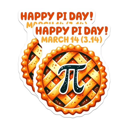 (2 Pack) Happy Pi Day Magnets - Math Geek Decor - Perfect for Pi Day - 5" On Longest Side - for Cars, Fridges, Toolboxes - Made in USA - MAG8170