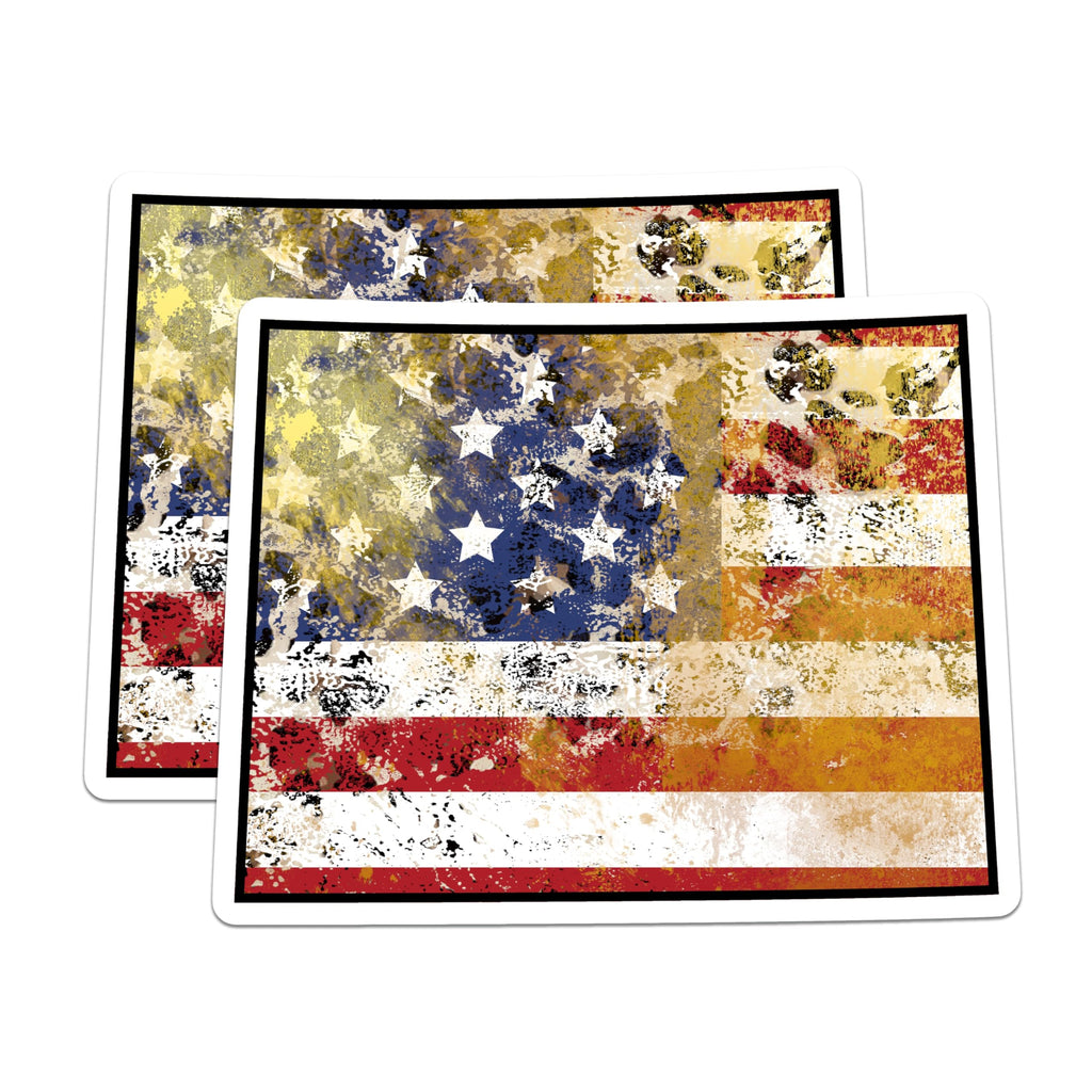 (2 Pack) American Flag Magnets - Distressed USA Flag - Patriotic Home Decor - 5" On Longest Side - Premium Magnet - for Cars, Refrigerators, Toolboxes, Lockers - Made in USA - MAG18251