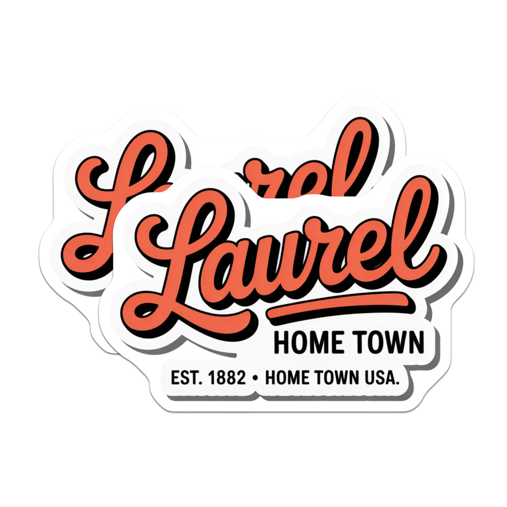 (2 Pack) Laurel Hometown Magnets - Est 1882 USA Souvenir - Vintage Community Pride - Retro Local Identity - 5 Inches On Longest Side - Thick Durable Magnet - Made in USA - MAG19140