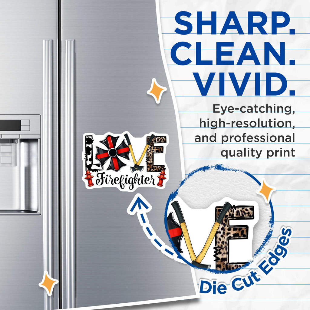 (2 Pack) Firefighter Love Magnets - Firefighter Axes - Maltese Cross Fridge Magnets - 5" On Longest Side - Premium Magnet - for Cars, Refrigerators, Toolboxes, Lockers - Made in USA - MAG15591