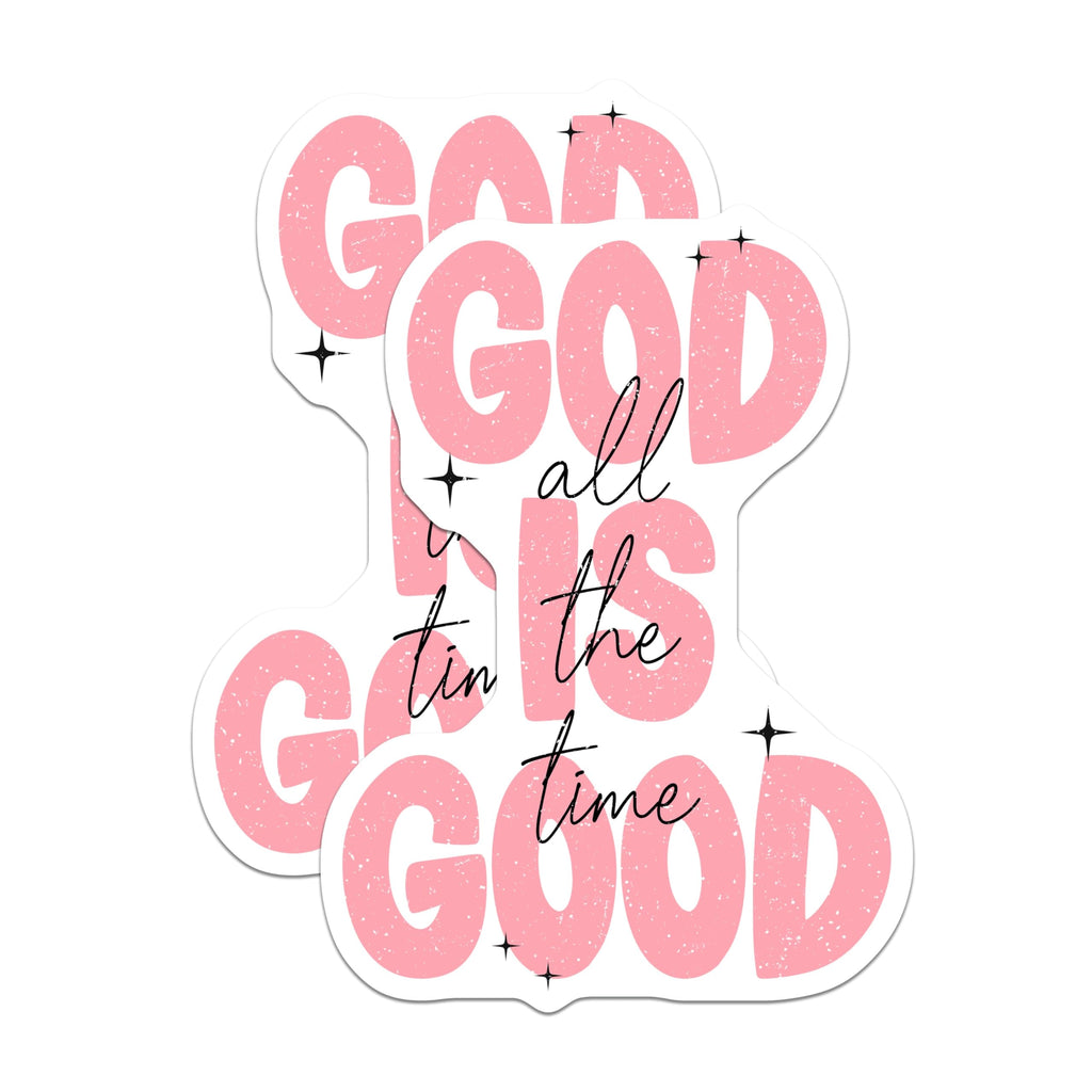 (2 Pack) God is Good All The Time Magnets - Christian Faith Decor - Inspirational Bible Verse Art - Religious Kitchen Fridge - 5 Inches On Longest Side - Thick Durable Magnet - Made in USA - MAG23973