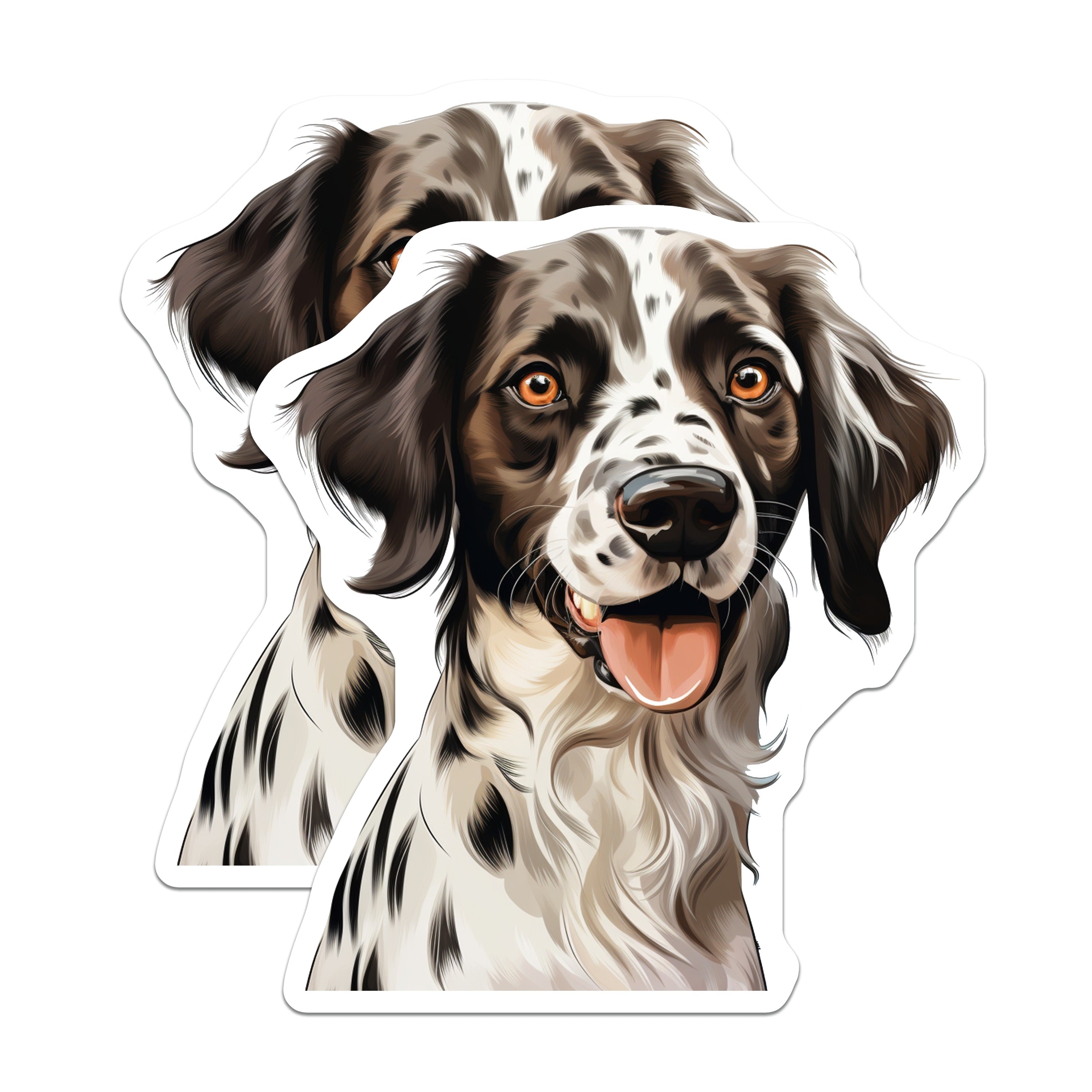 (2 Pack) Springer Spaniel Magnets - Happy Dog Art - Pet Lover Fridge Decor Collectible - 5 Inches On Longest Side - Thick Durable Magnet - Made in USA - MAG37254