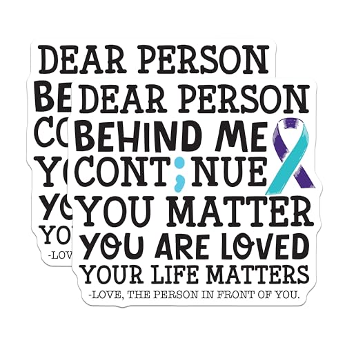 (2 Pack) Uplifting Message Stickers - Mental Health Awareness - Motivational Quotes Decal - 5" On Longest Side - Sticks to Smooth Flat Surfaces - Made in USA - BMCS6245