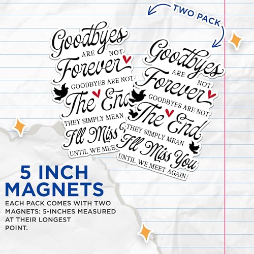 (2 Pack) Goodbyes Magnets - Farewell Magnets - I'll Miss You Magnets- 5" On Longest Side - for Fridges, Toolboxes, Cars - Made in USA - MAG2947