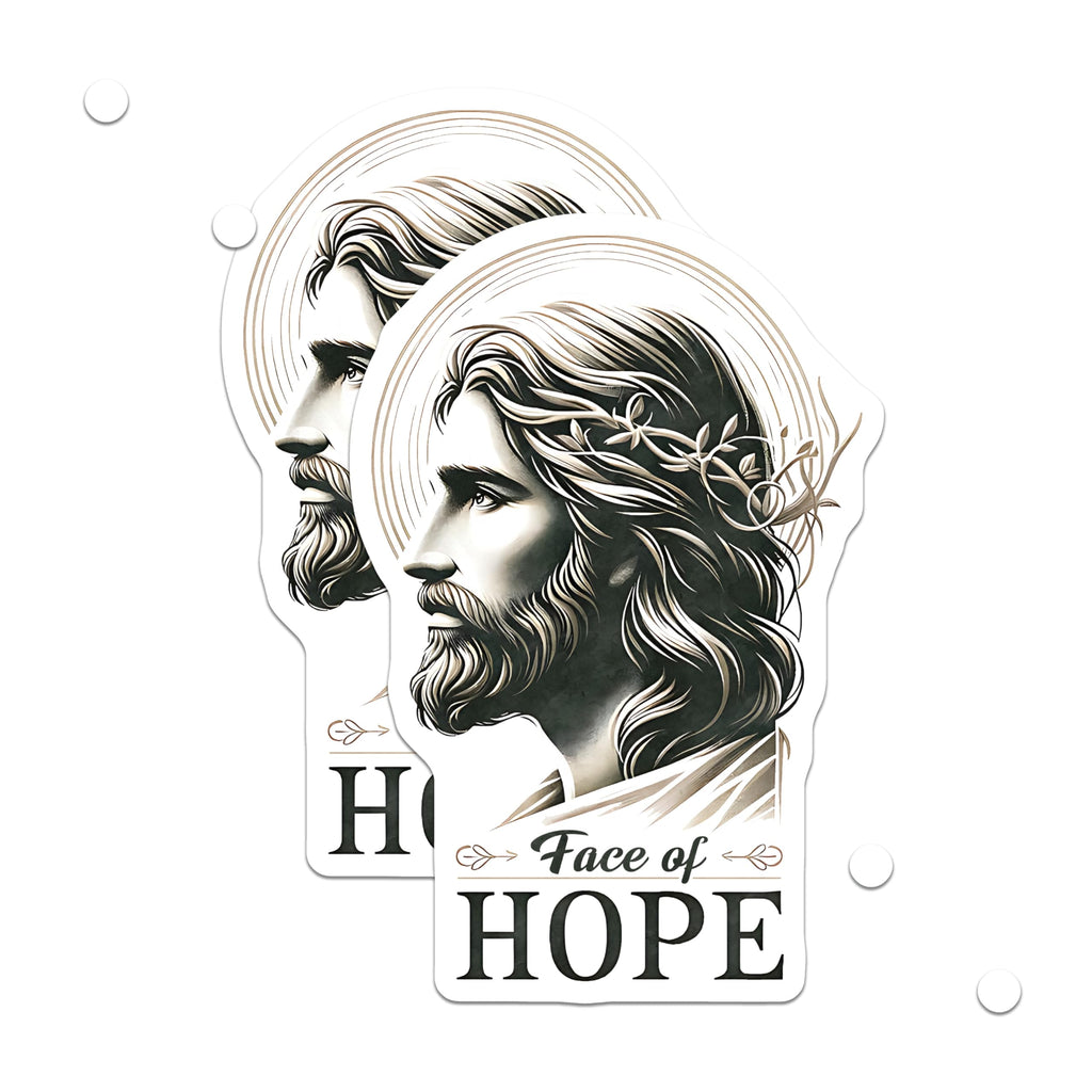 (2 Pack) Jesus Magnets - Face of Hope Christian Refrigerator Magnets - Religious Faith Home Decor Inspirational Devotion - 5 Inches On Longest Side - Thick Durable Magnet - Made in USA - MAG26404