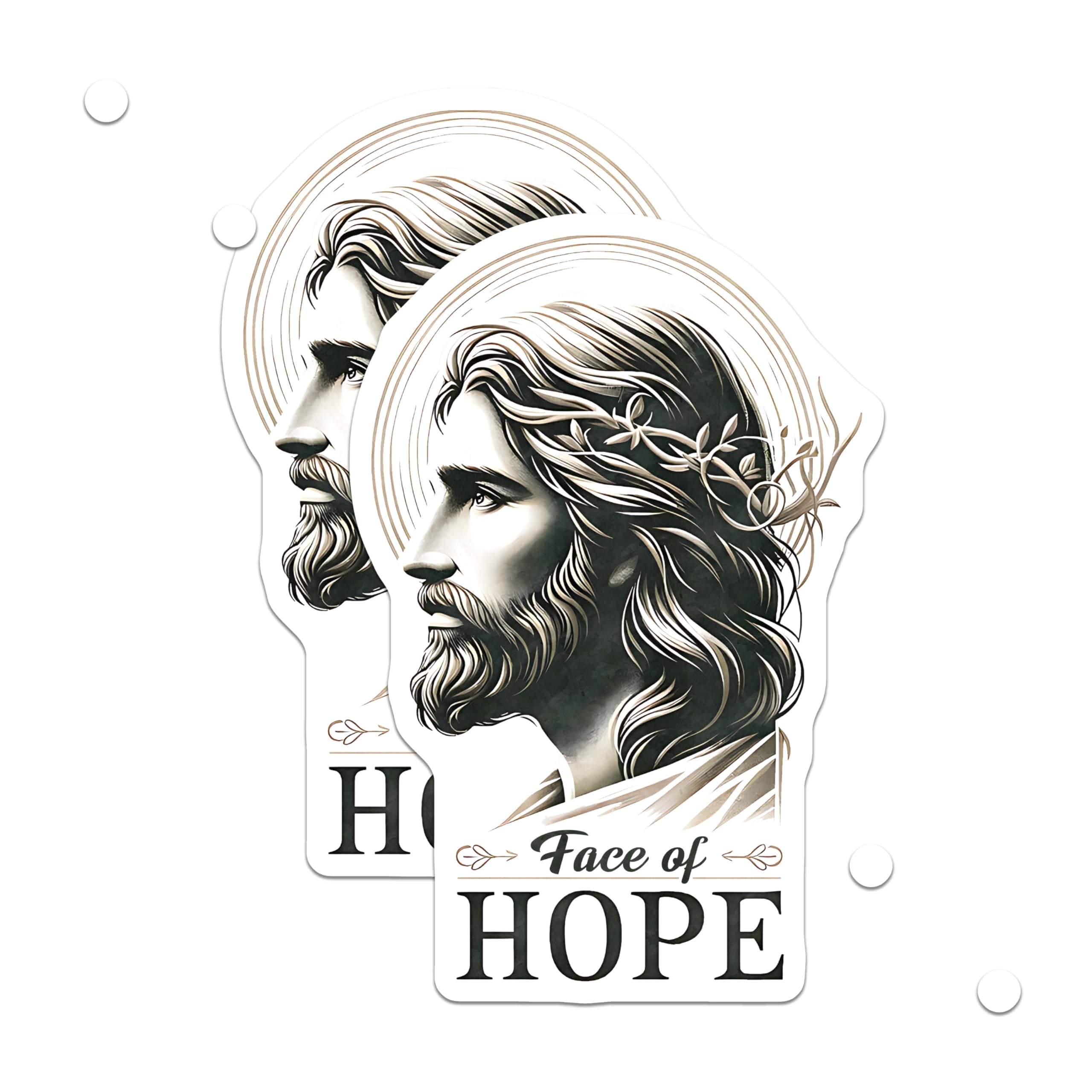 (2 Pack) Jesus Magnets - Face of Hope Christian Refrigerator Magnets - Religious Faith Home Decor Inspirational Devotion - 5 Inches On Longest Side - Thick Durable Magnet - Made in USA - MAG26404
