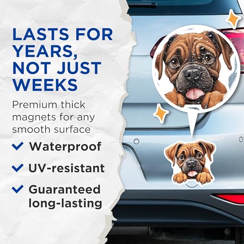 (2 Pack) Adorable Pet Decor Magnet - 5" On Longest Side - Sticks to Smooth Flat Surfaces - Made in USA - MAG9886