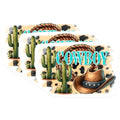 (3 Pack) Cowboy Decals - Western Decal - Cactus Decals - 3 Inches On Longest Side - Easy Peel & Apply - Made in USA - 3MCS1925
