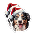 (2 Pack) Christmas Australian Shepherd Magnets - Holiday Dog Decor - Pet Parent Refrigerator Art - 5 Inches On Longest Side - Thick Durable Magnet - Made in USA - MAG27228