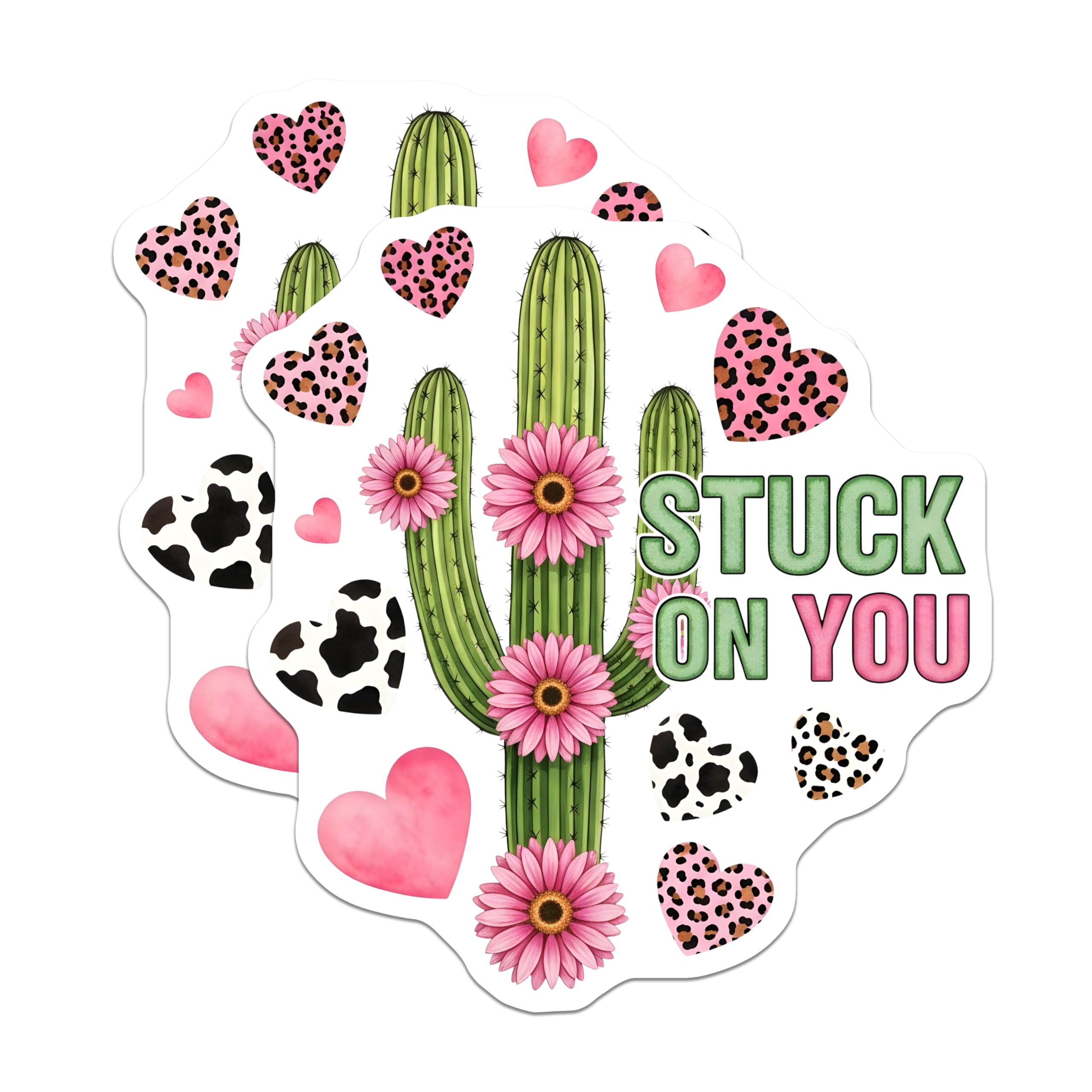 (2 Pack) Stuck On You Magnets - Cactus Heart - Fun Refrigerator Home Decor - 5" On Longest Side - Premium Magnet - for Cars, Refrigerators, Toolboxes, Lockers - Made in USA - MAG17770