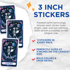 (3 Pack) WiFi Seeker Decals - Laptop Decal - Skeleton Planets Decals - 3 Inches On Longest Side - Easy Peel & Apply - Made in USA - 3MCS8747