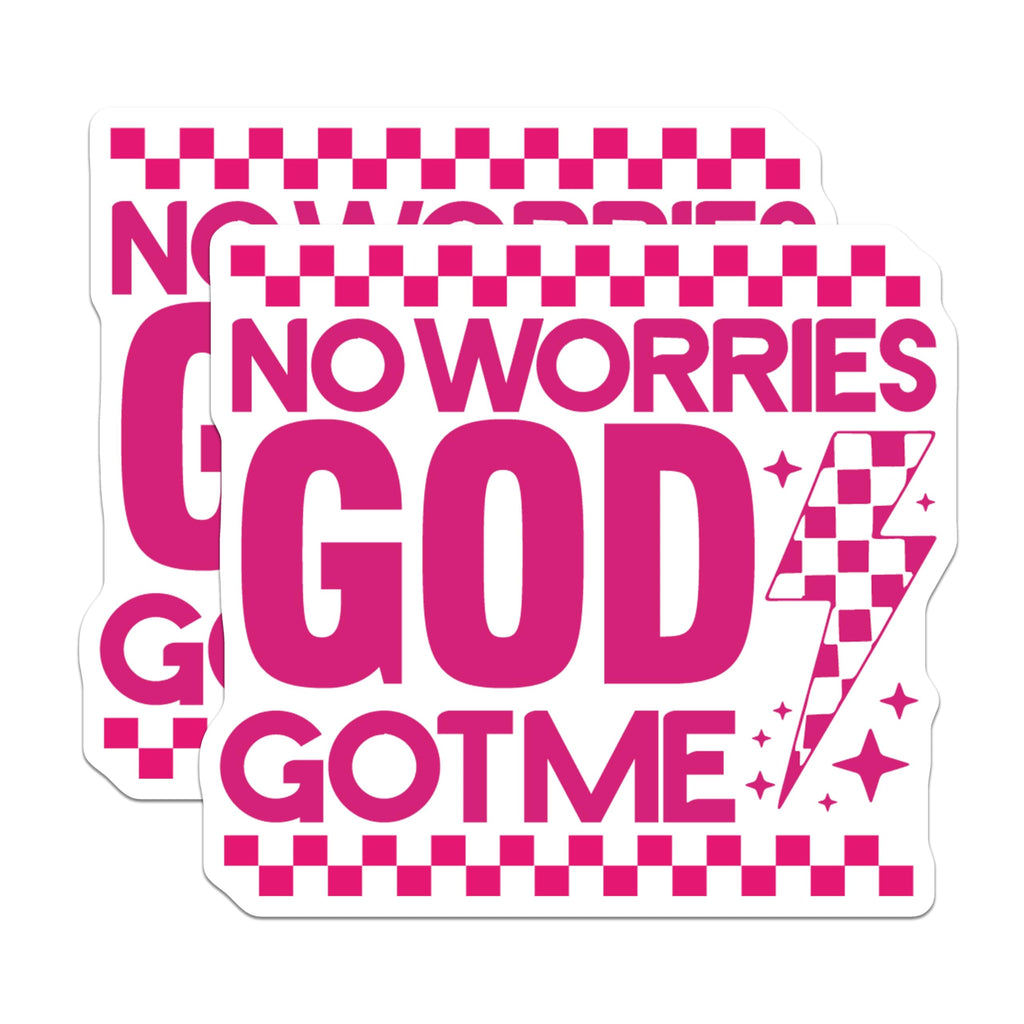 (2 Pack) No Worries God Got Me Magnets - Christian Faith Decor - Uplifting Spiritual Reminder - 5 Inches On Longest Side - Thick Durable Magnet - Made in USA - MAG30883