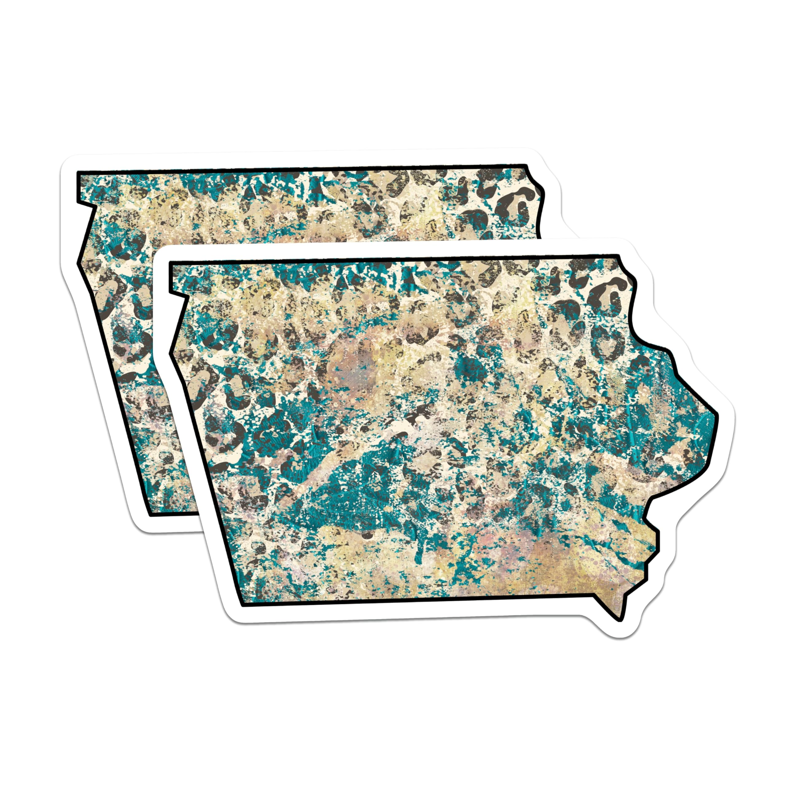 (2 Pack) Iowa State Map Magnets - Abstract Art Iowa Decor - Fridge Magnets Iowa Souvenir - 5" On Longest Side - Premium Magnet - for Cars, Refrigerators, Toolboxes, Lockers - Made in USA - MAG18086