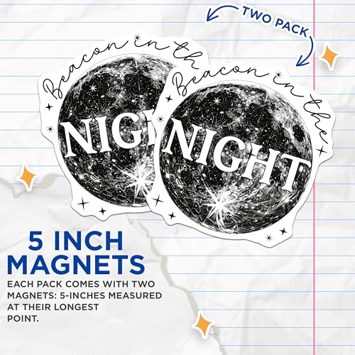 (2 Pack) Beacon in The Night Magnets - Celestial Night Sky Magnets - Inspirational Quote Magnets - 5" On Longest Side - for Cars, Refrigerators, Toolboxes, Lockers - Made in USA BMCS3359