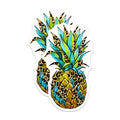 (2 Pack) Pineapple Magnets - Leopard Print Decor - Quirky Kitchen Magnets - 5" On Longest Side - Premium Magnet - for Cars, Refrigerators, Toolboxes, Lockers - Made in USA - MAG16523